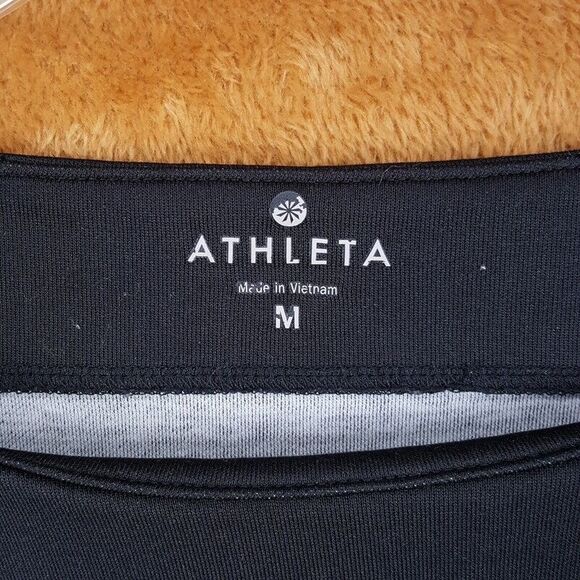 ATHLETA Sweatshirt Womens Medium Gray Fuse Colorblock Scuba Neoprene Thumbhole - Picture 2 of 9